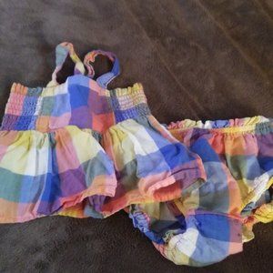 Baby gap plaid bloomer set